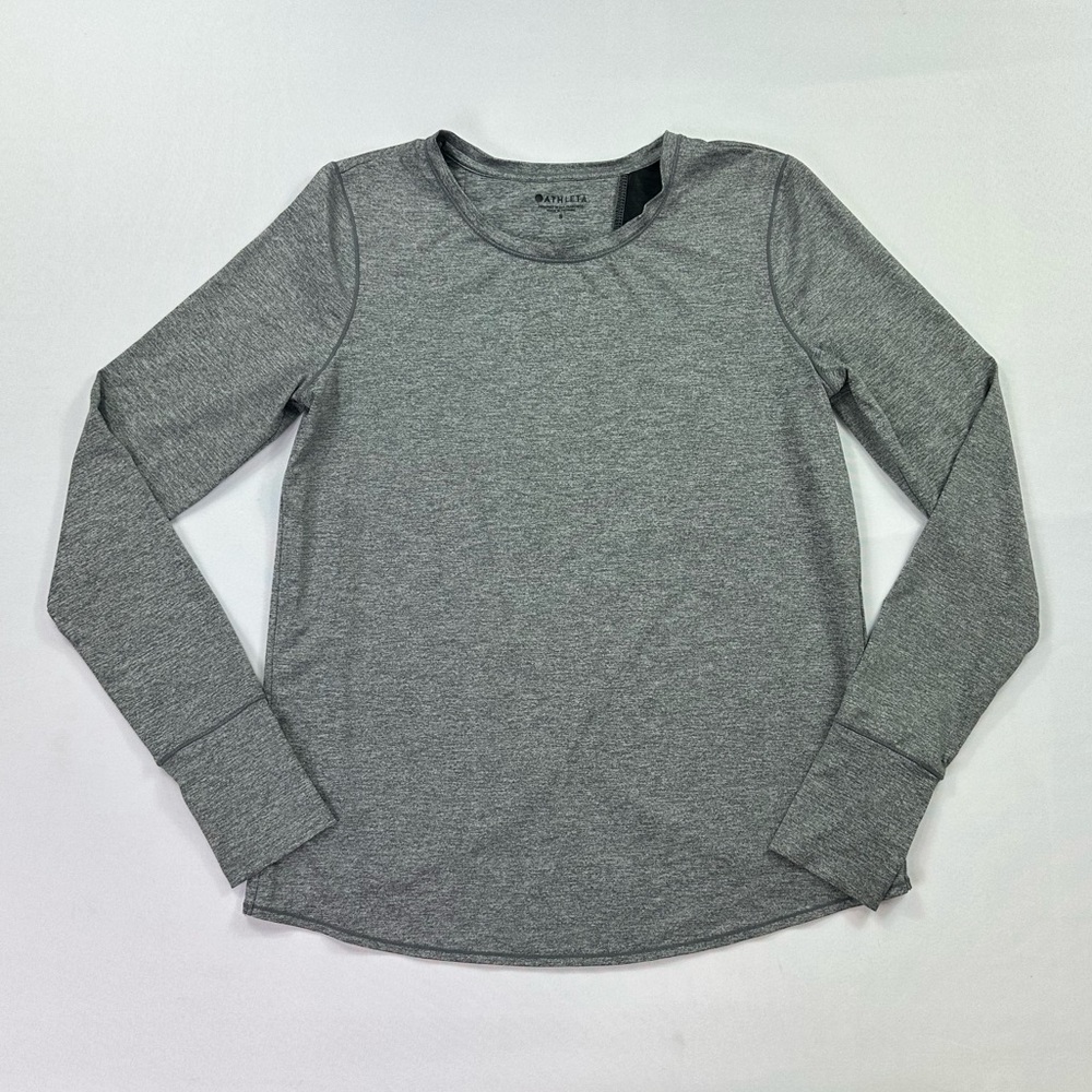 Athleta long sleeve workout shirt in weathered grey size small
